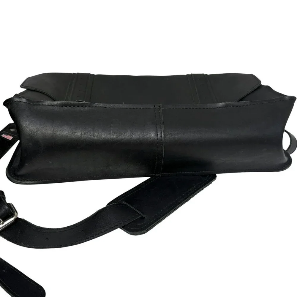 Copper River Bag Bolinas Voyager Laptop Briefcase Black Leather Large Messenger